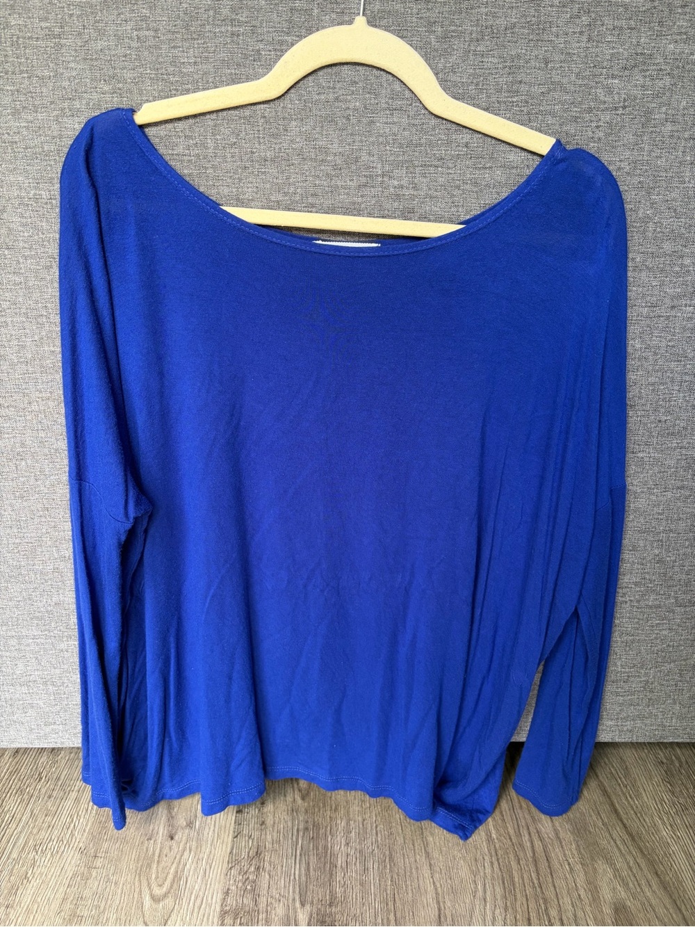 Boutique Cherish Long Sleeve Boatneck Top - Royal Blue